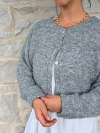 'Pepper' Button Down Cardigan in Heather Grey