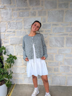 'Pepper' Button Down Cardigan in Heather Grey