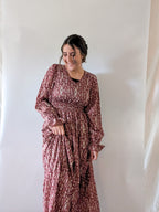 'Kendall' Long Sleeve Maxi Dress in Light Maroon FINAL SALE