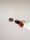 Small Oval Sunglasses in Olive