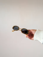 Small Oval Sunglasses in Olive