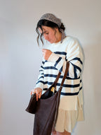 Suede Shoulder Bag in Brown
