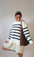 Suede Shoulder Bag in Brown