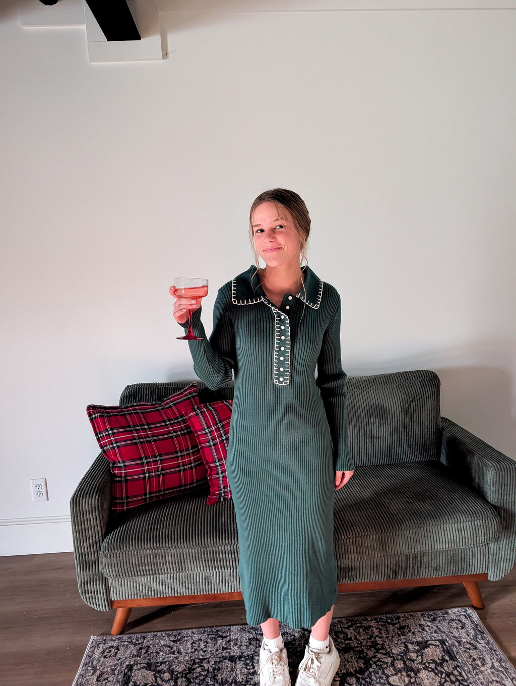 Emmy' Ribbed Knit Midi Dress in Dark Sage Marigold Clothing Co. Emmy' Ribbed Knit Midi Dress in Dark Sage Marigold Clothing Co.