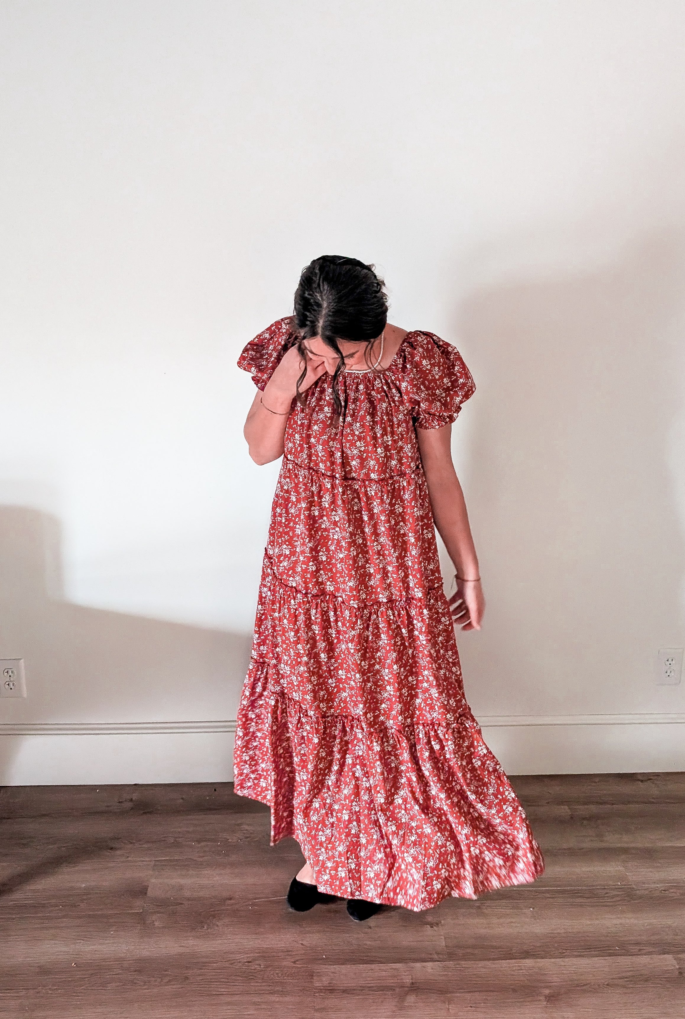 'Eden' Floral Maxi Dress in Red