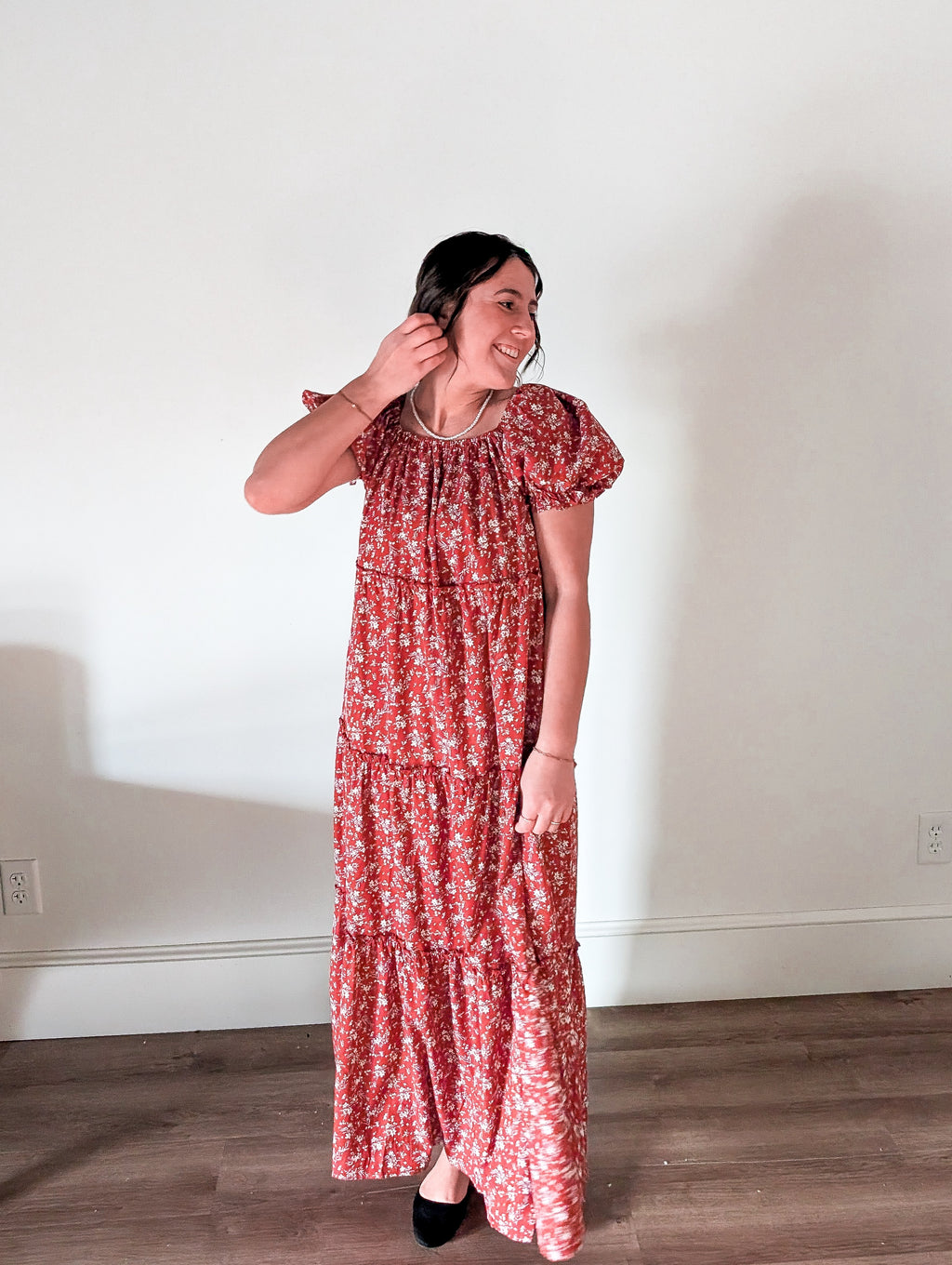 'Eden' Floral Maxi Dress in Red