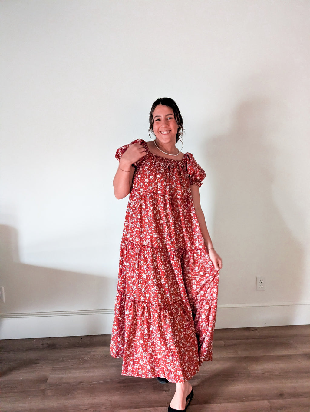 'Eden' Floral Maxi Dress in Red