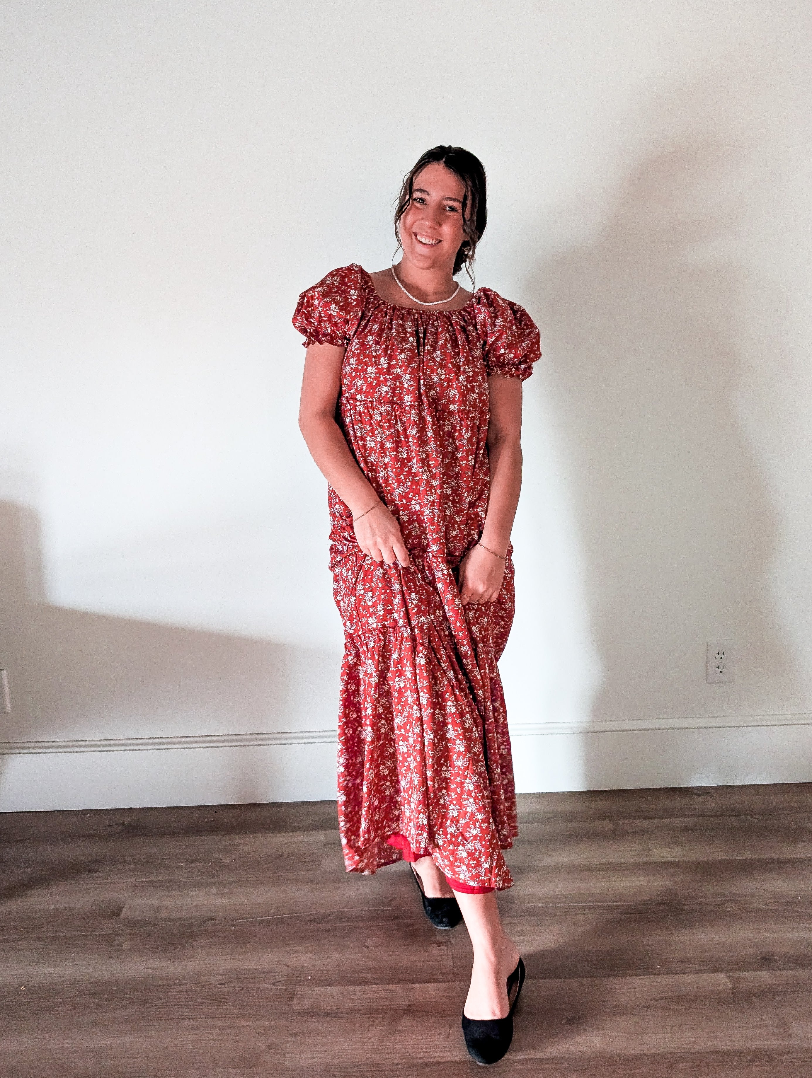 'Eden' Floral Maxi Dress in Red