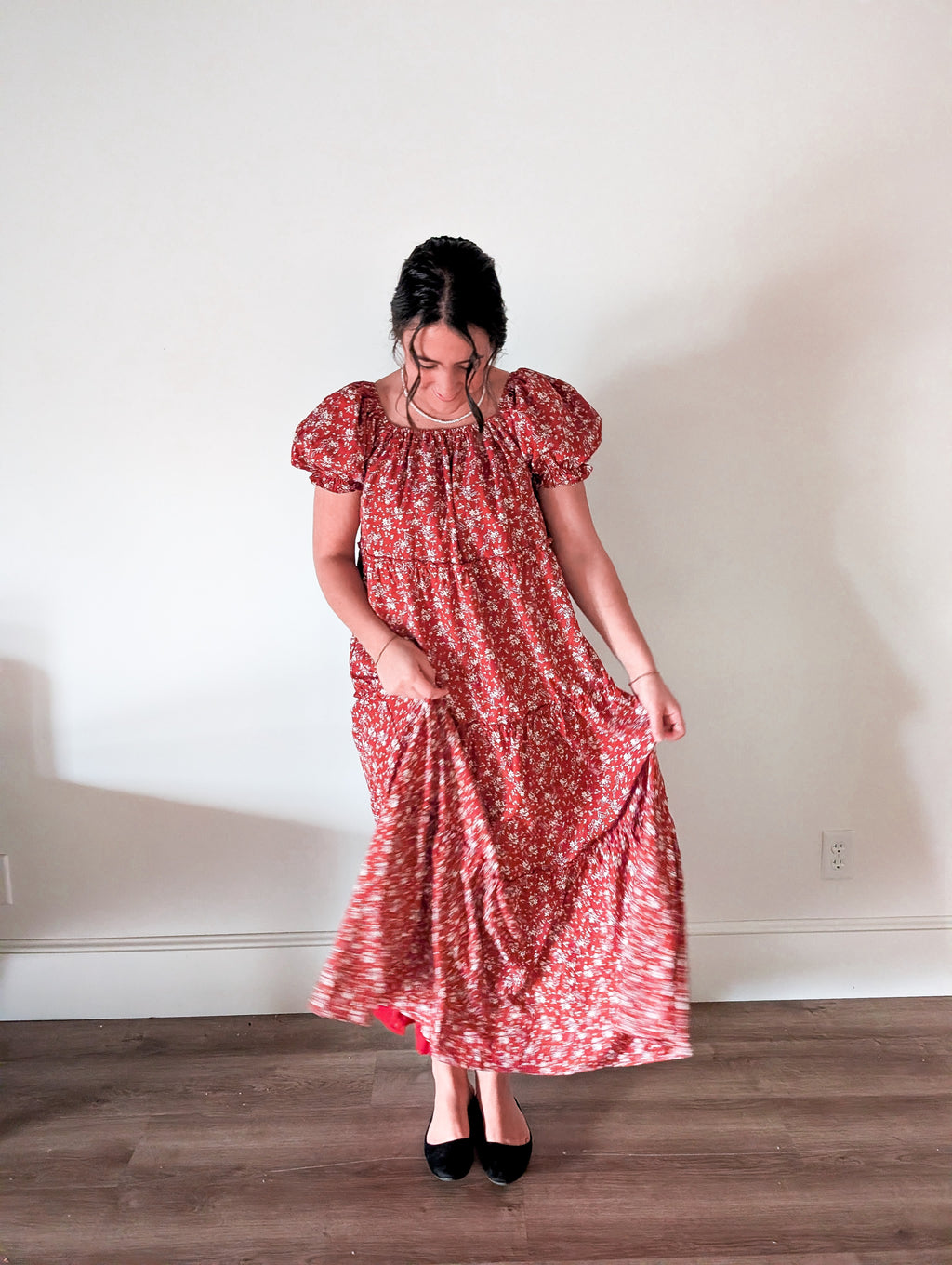 'Eden' Floral Maxi Dress in Red