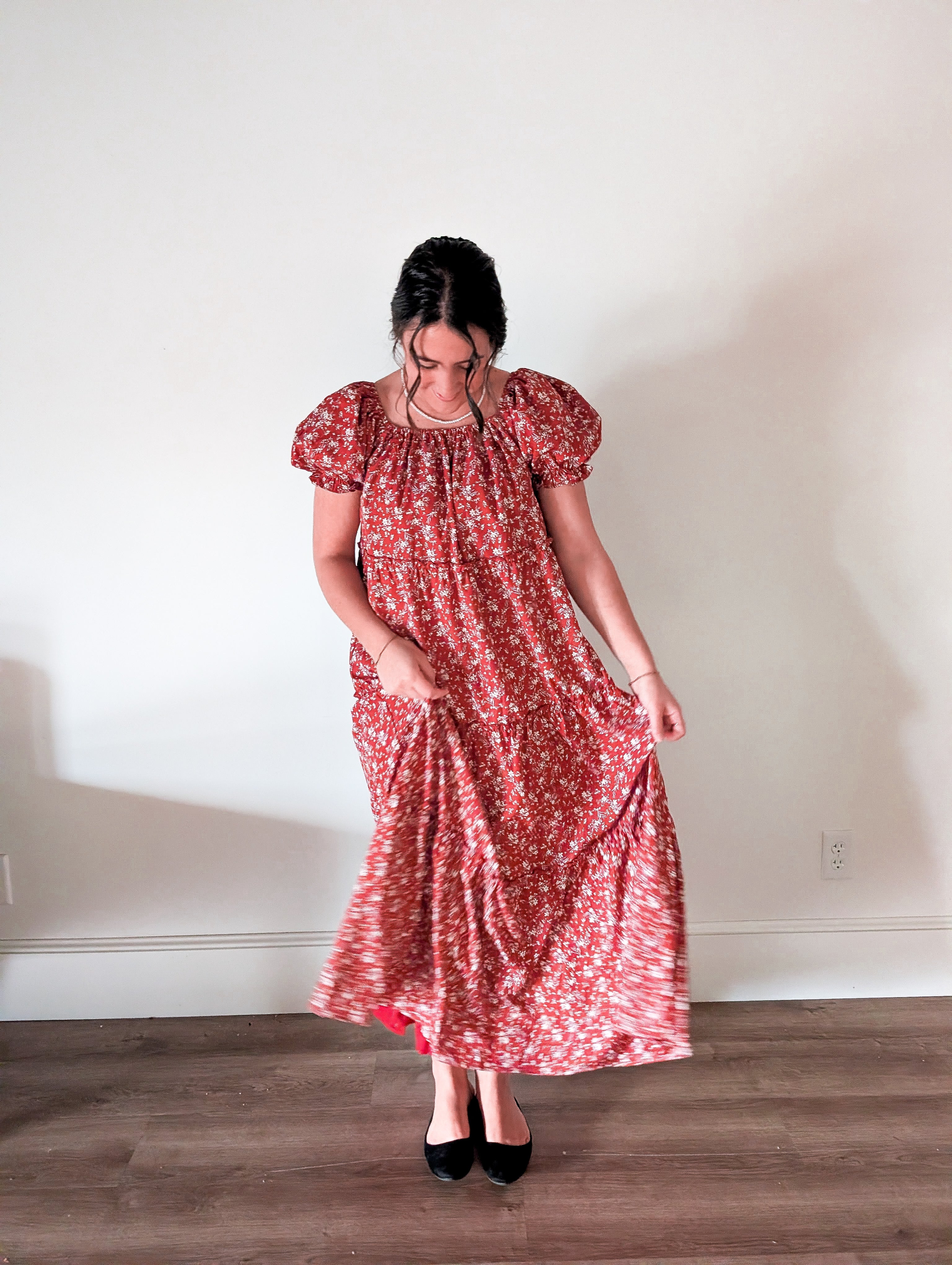 'Eden' Floral Maxi Dress in Red