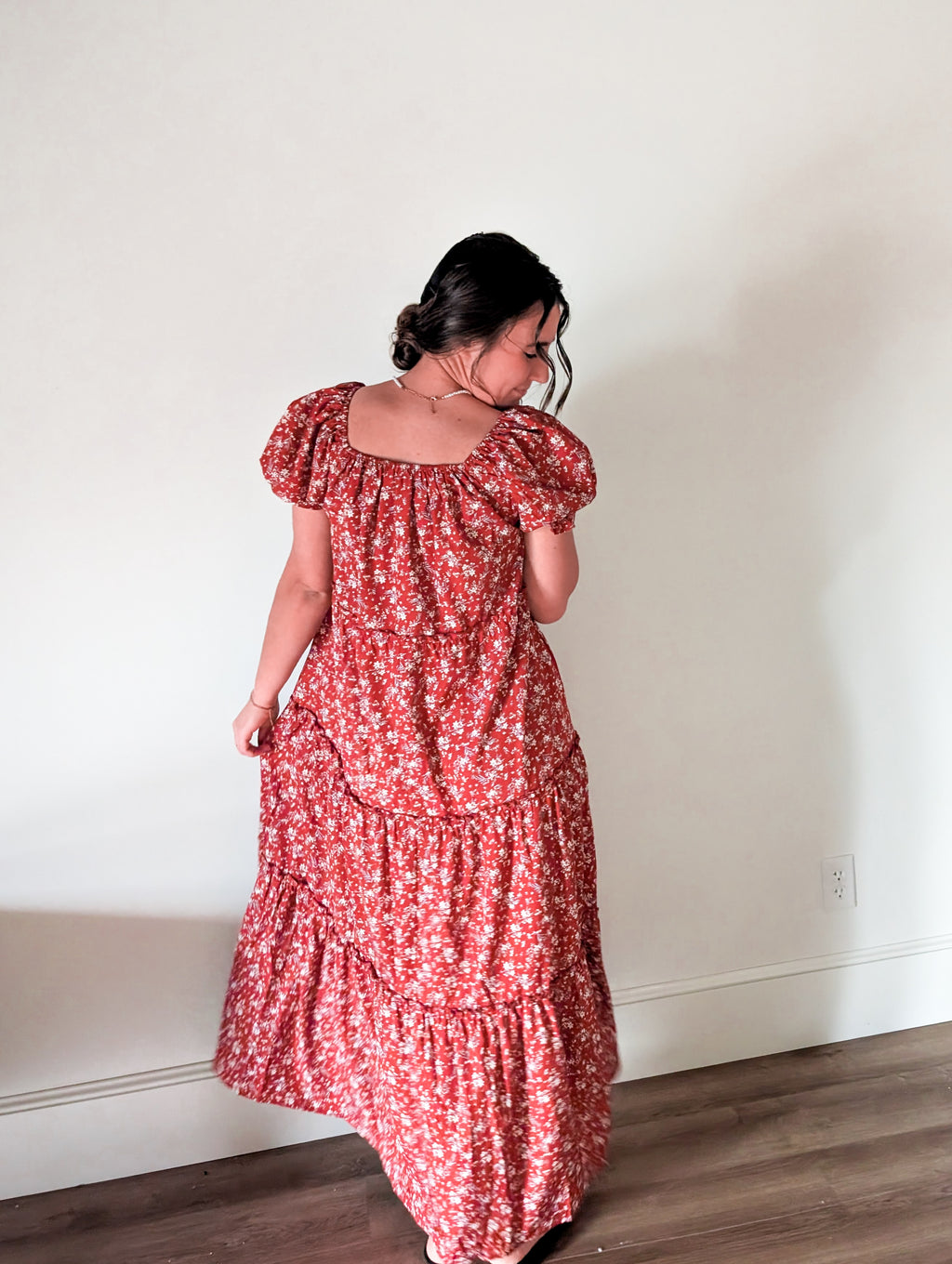 'Eden' Floral Maxi Dress in Red