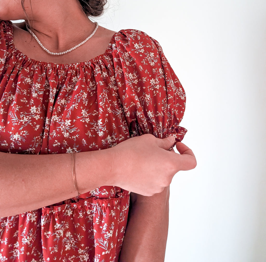 'Eden' Floral Maxi Dress in Red