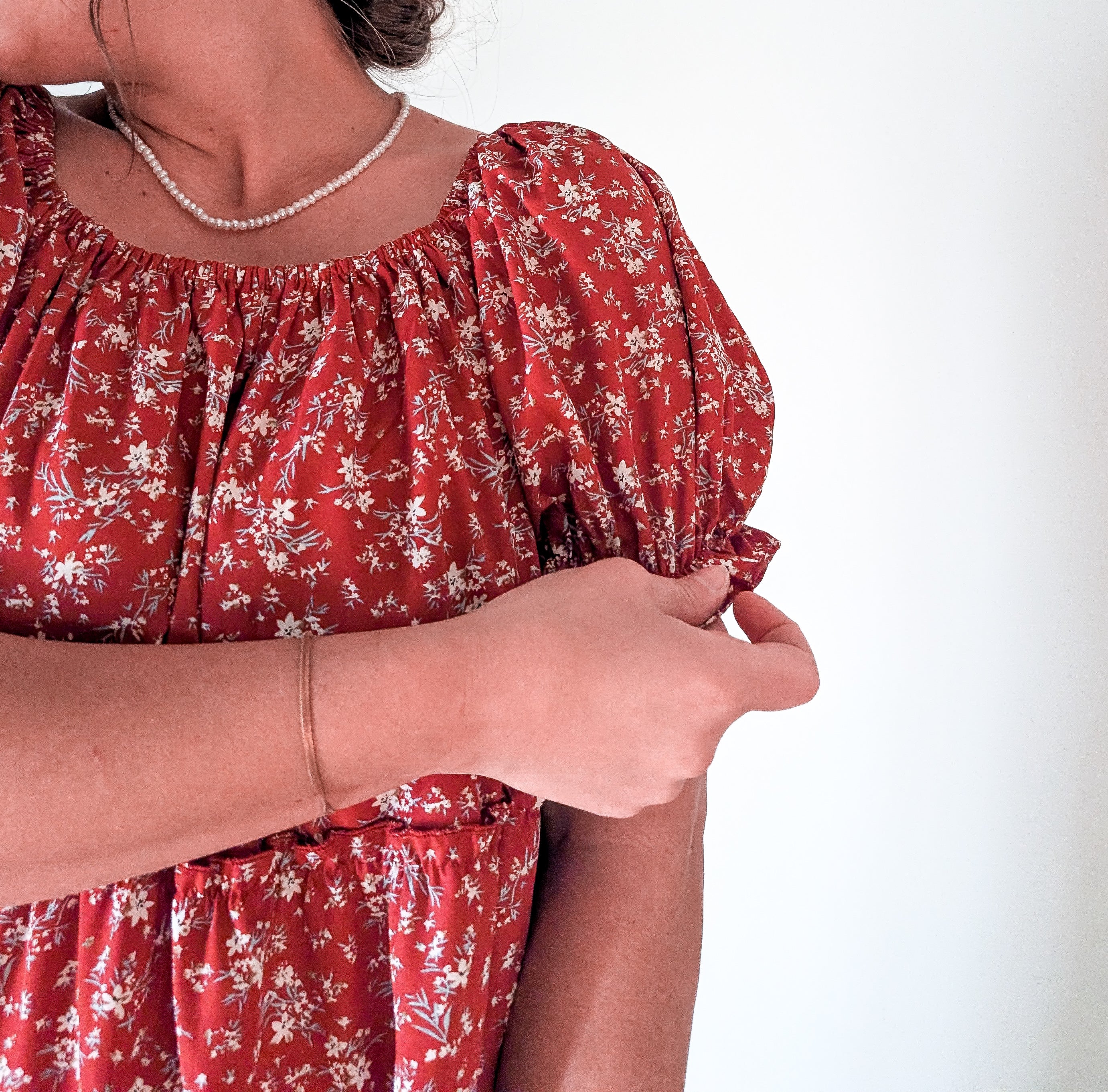 'Eden' Floral Maxi Dress in Red