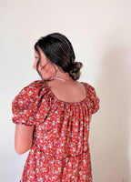 'Eden' Floral Maxi Dress in Red