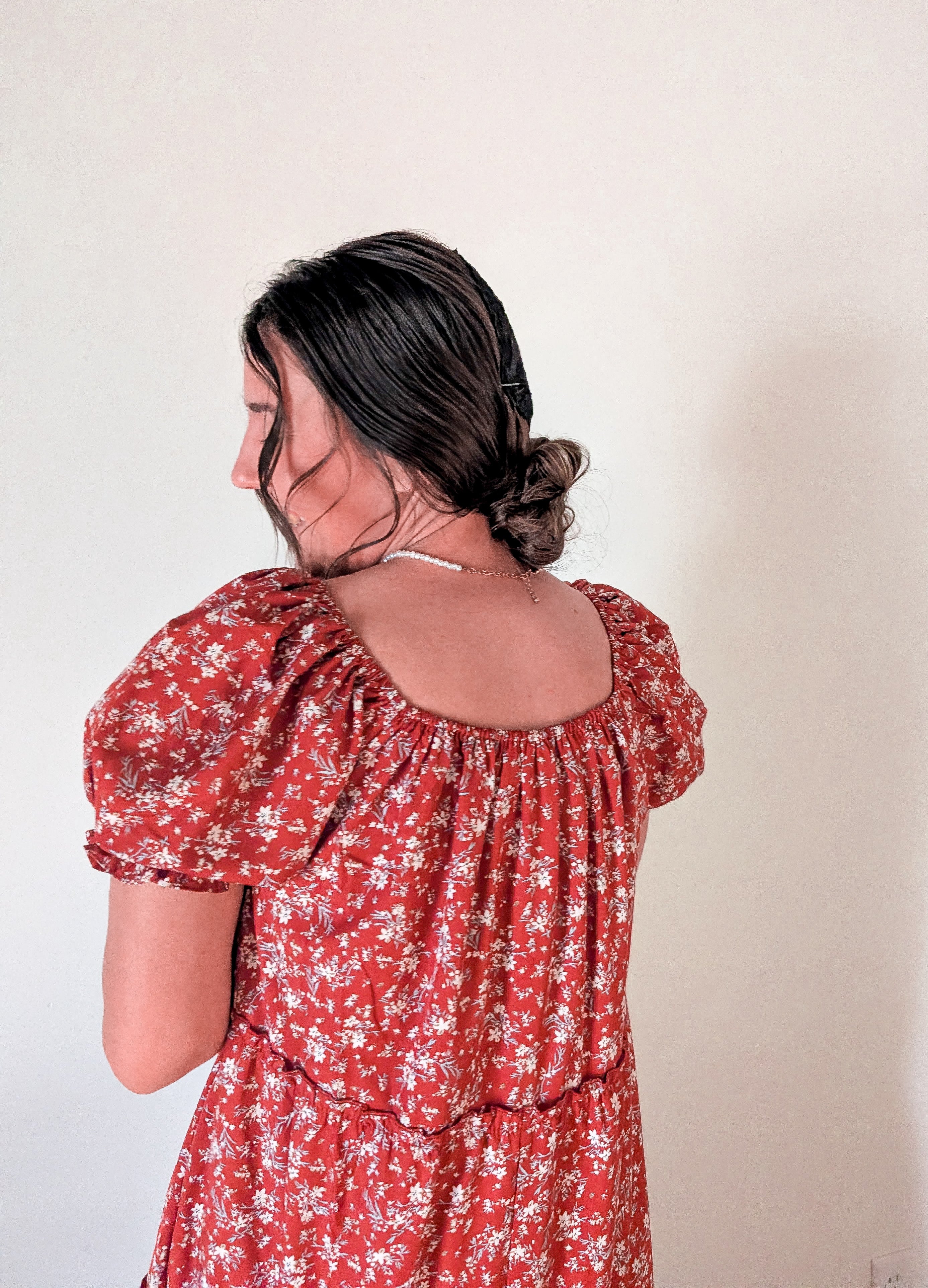 'Eden' Floral Maxi Dress in Red