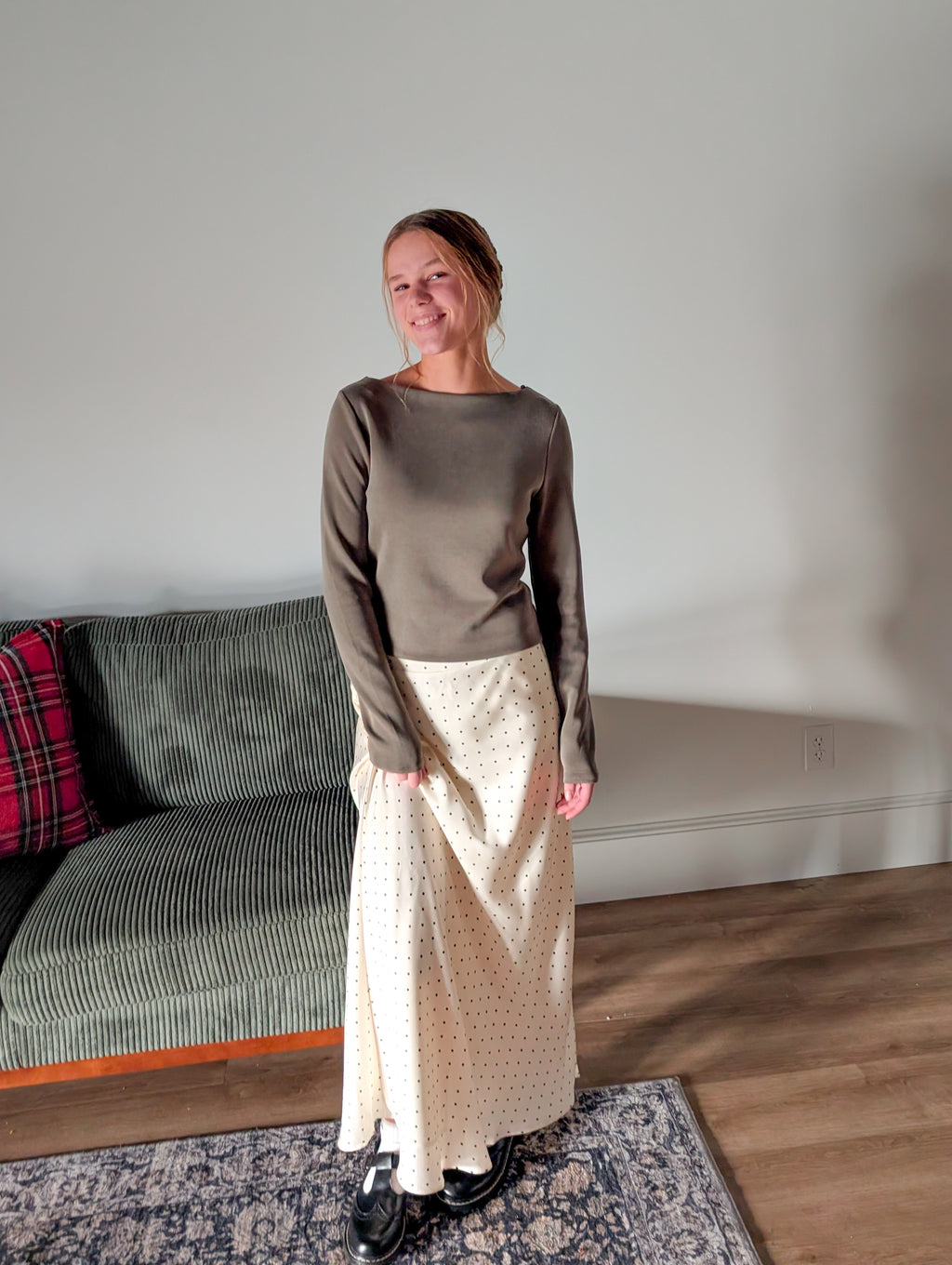 'Millie' Long Sleeve Boat Neck Top