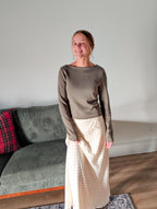 'Millie' Long Sleeve Boat Neck Top