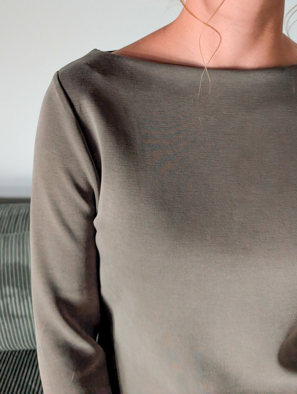 'Millie' Long Sleeve Boat Neck Top