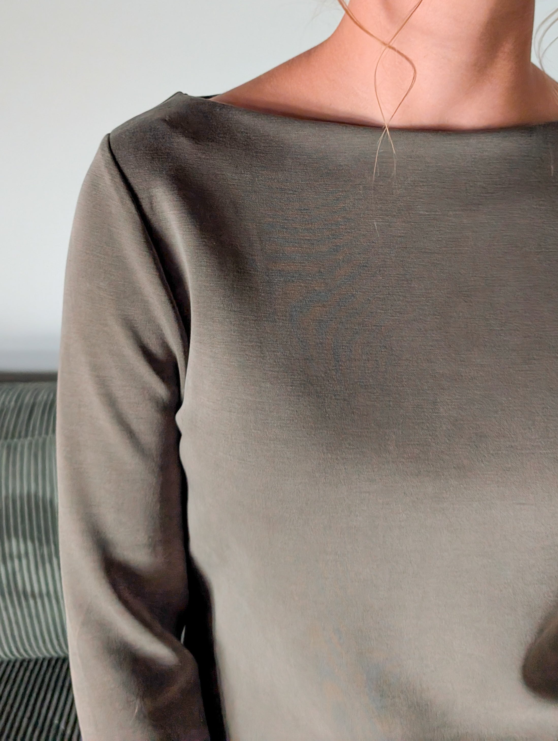 'Millie' Long Sleeve Boat Neck Top