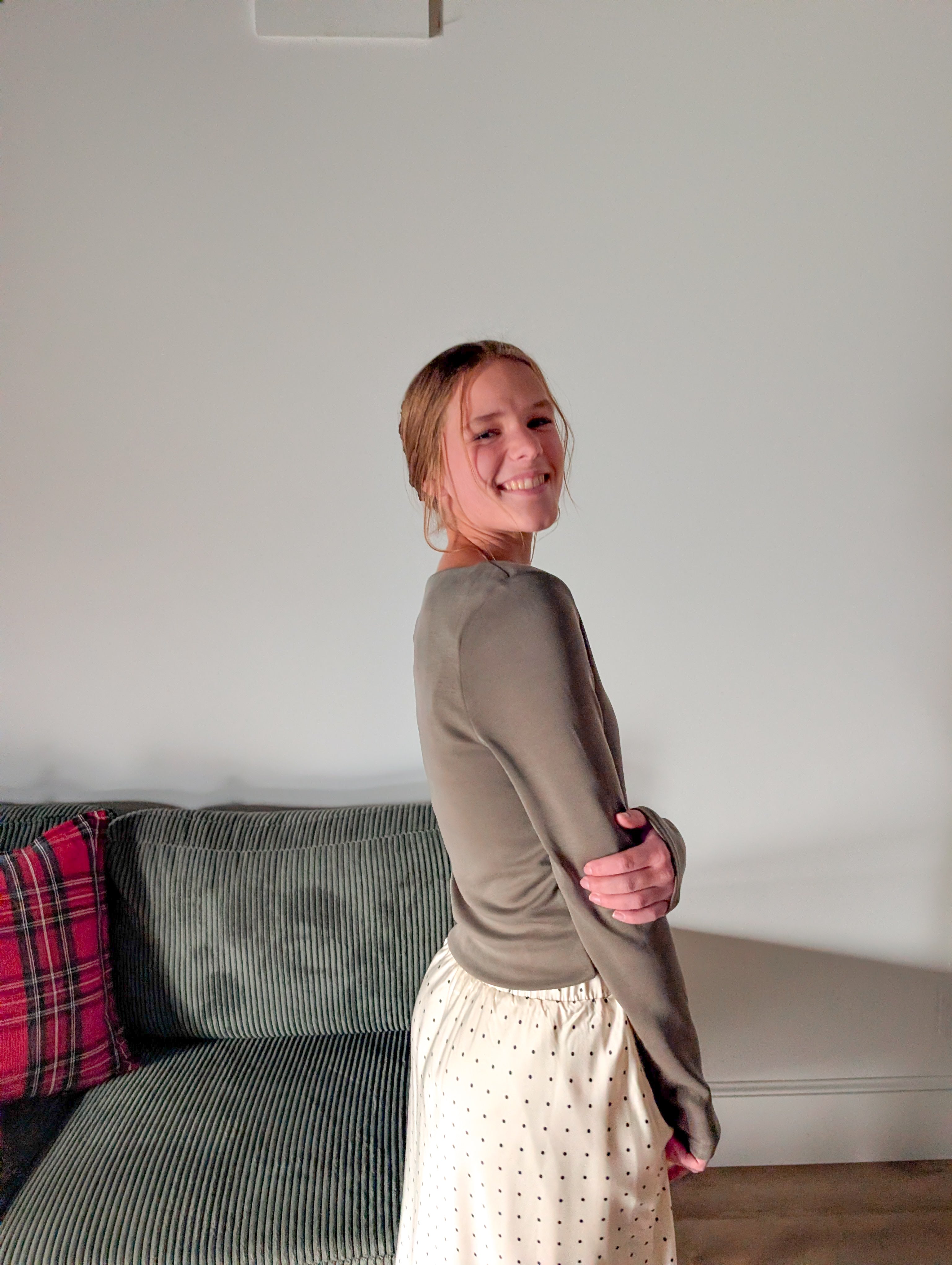 'Millie' Long Sleeve Boat Neck Top