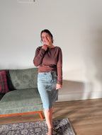 'Millie' Long Sleeve Boat Neck Top
