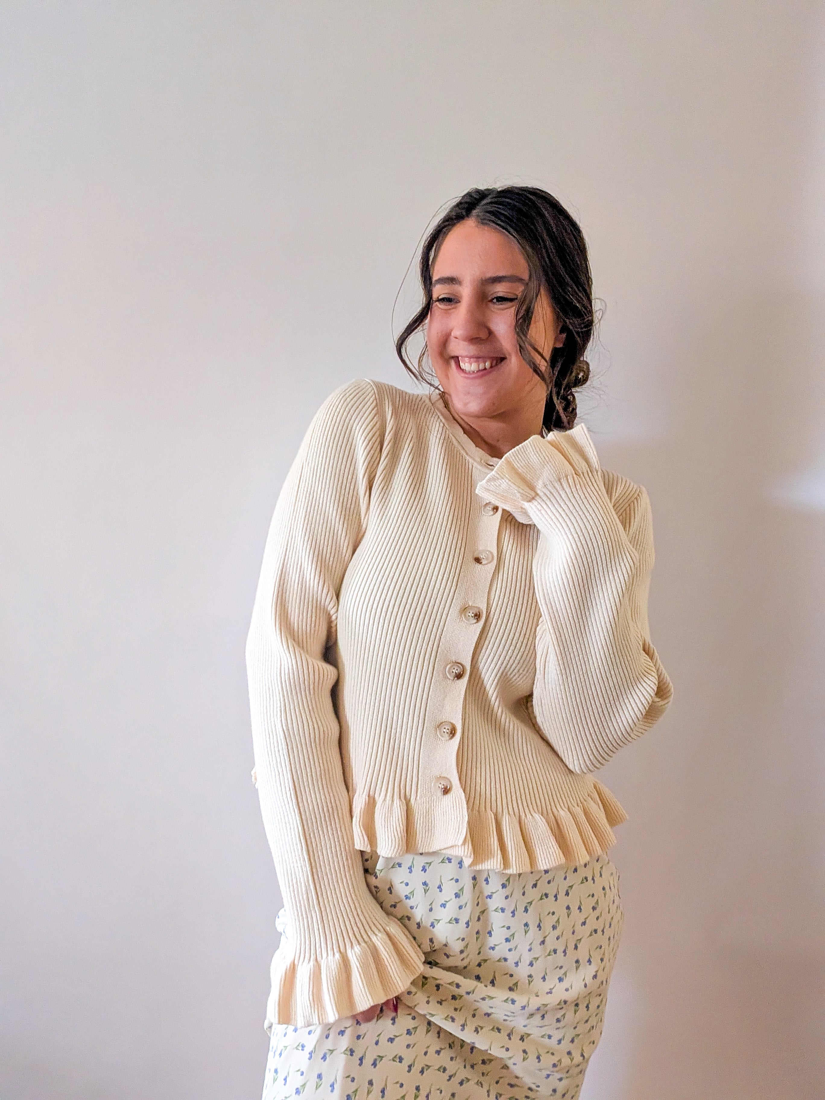 'Penelope' Button Down Top in Cream