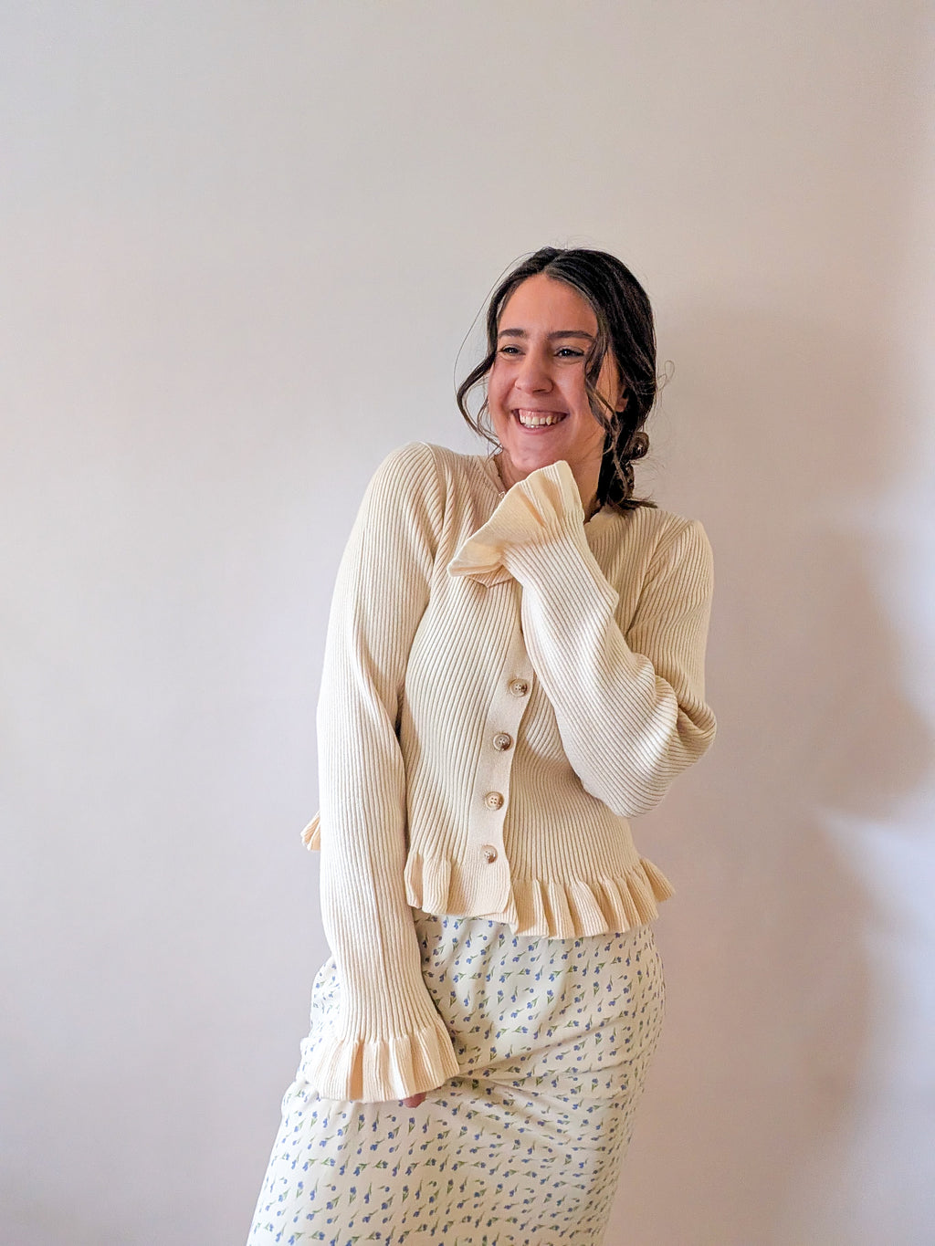 'Penelope' Button Down Top in Cream