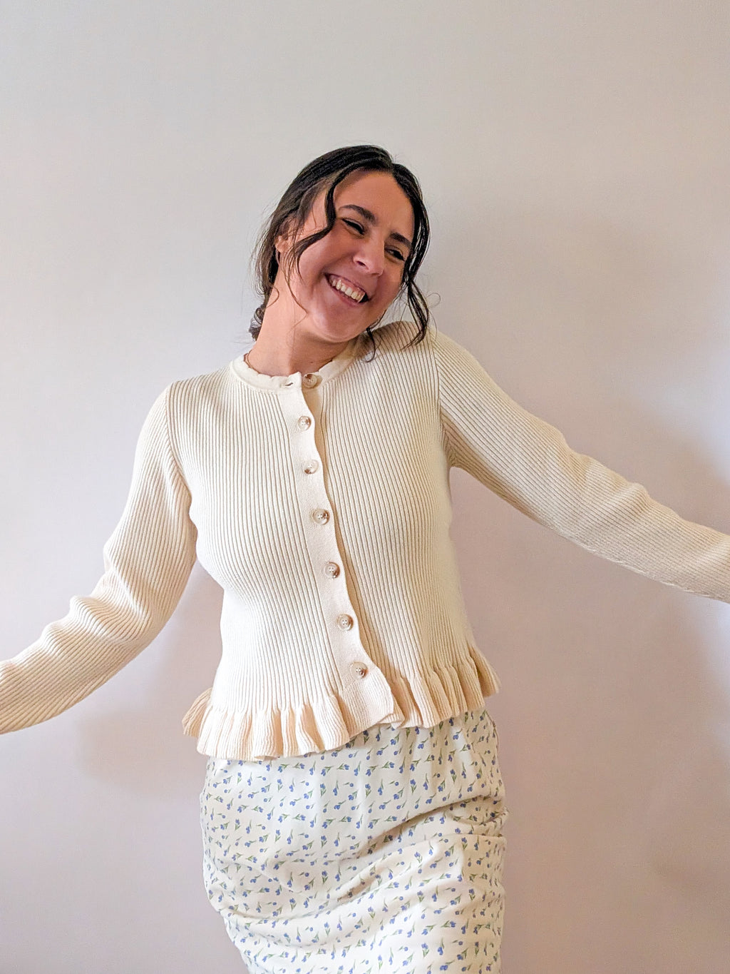 'Penelope' Button Down Top in Cream