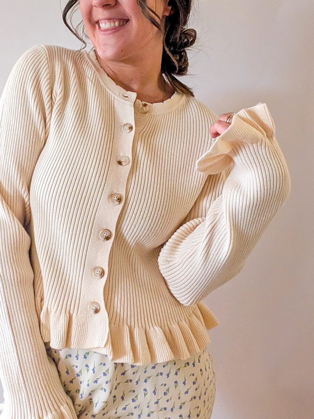 'Penelope' Button Down Top in Cream