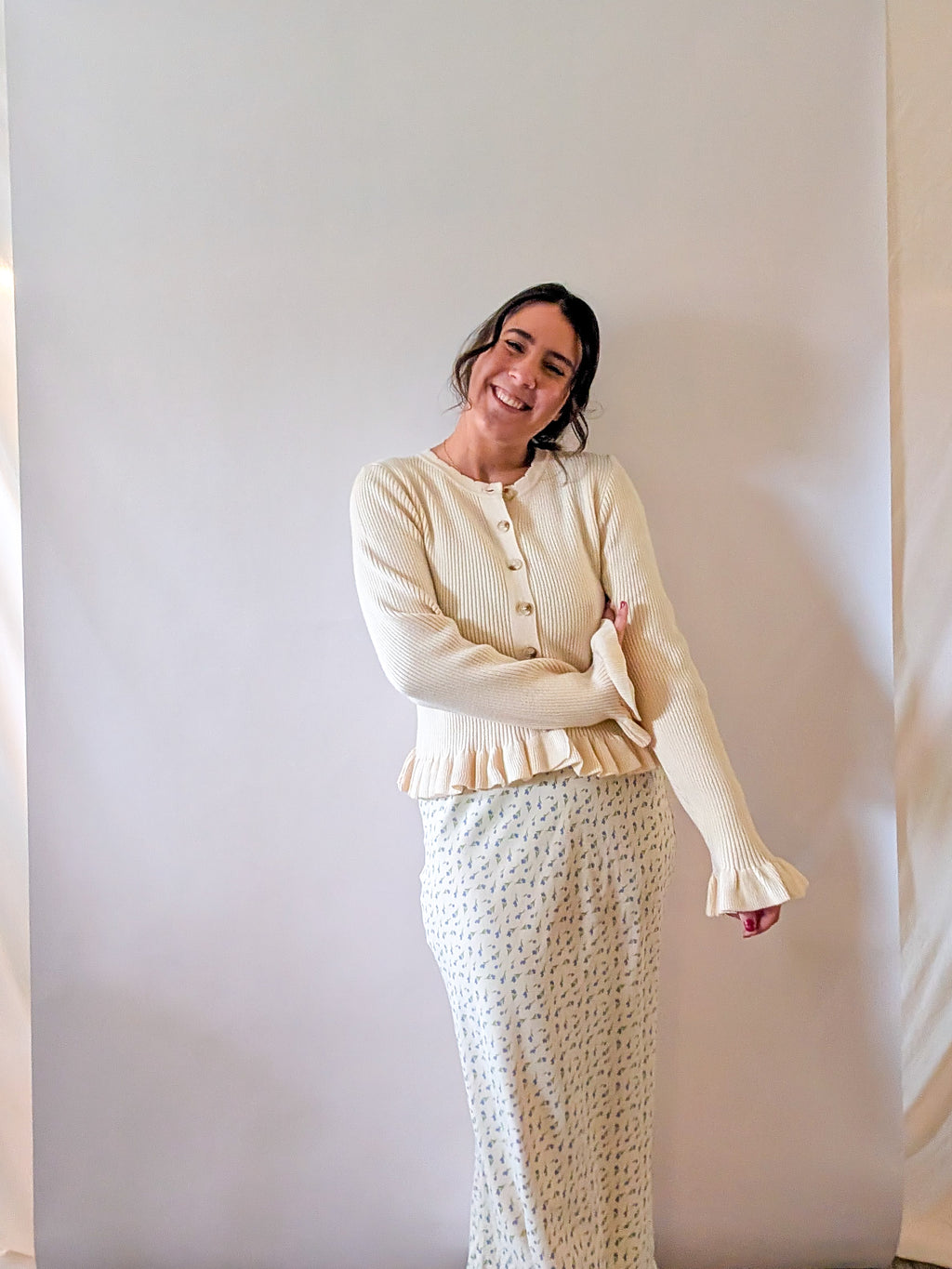 'Penelope' Button Down Top in Cream