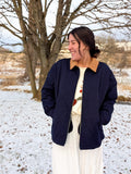 'Teddy' Quilted Jacket in Navy