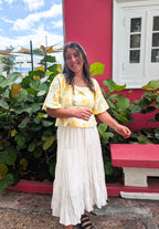 'Carolina' Square Neck Top in Yellow