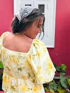 'Carolina' Square Neck Top in Yellow