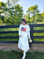 All American lose Knit Pullover in Ivory