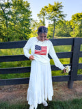 All American lose Knit Pullover in Ivory