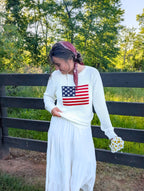 All American lose Knit Pullover in Ivory