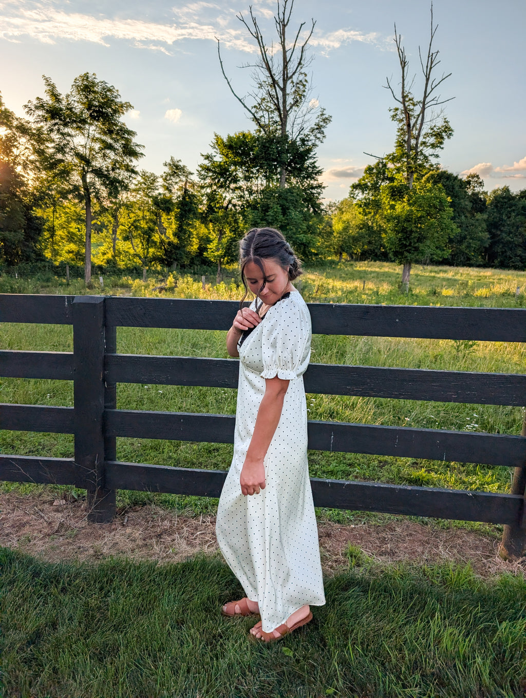 'Maven' Stain Maxi Dress in Ivory