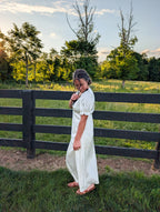 'Maven' Stain Maxi Dress in Ivory