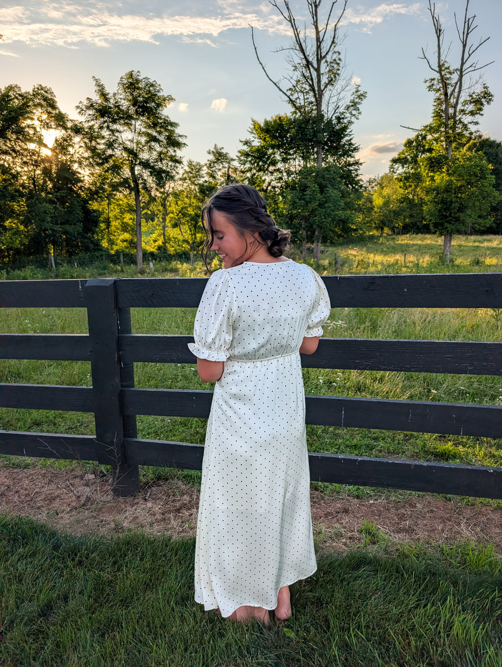 'Maven' Stain Maxi Dress in Ivory
