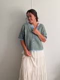 'Meg' Short Sleeve Cardigan in Soft Blue