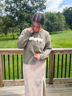100% Cotton Sheep Trio Crew in Olive