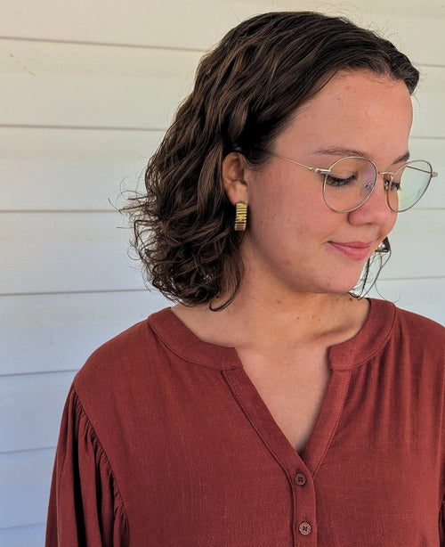 'Autumn' Babydoll Mini Dress Rust