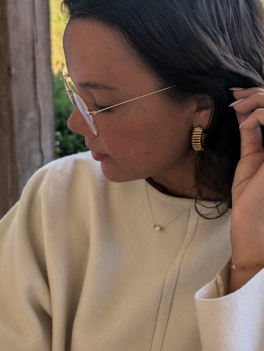 Woven Hoop Earrings in Gold