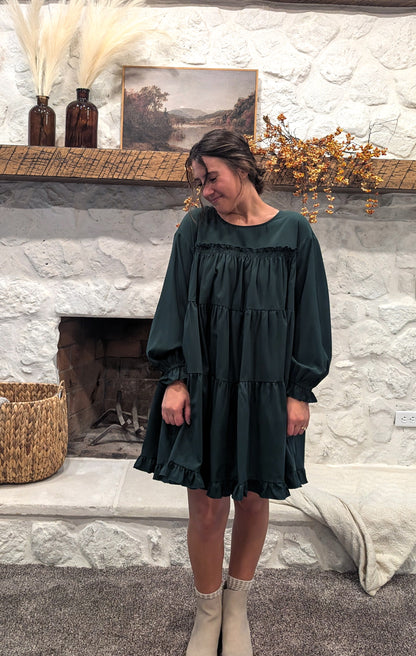 'Crystal' Mini Dress in Emerald Green Final Sale