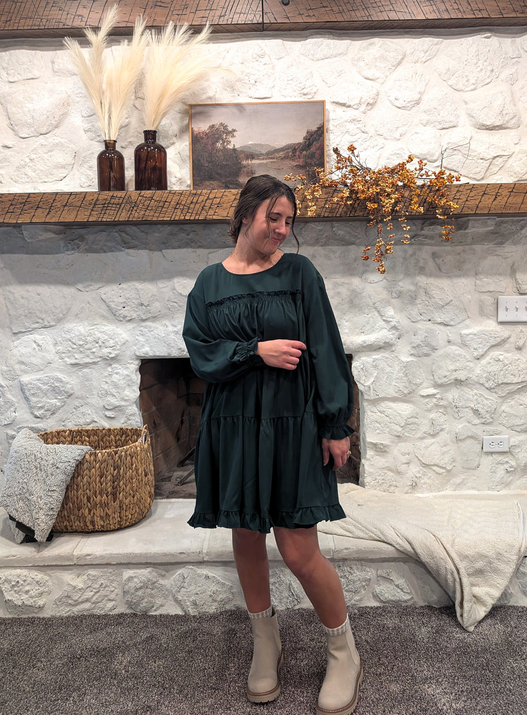 'Crystal' Mini Dress in Emerald Green