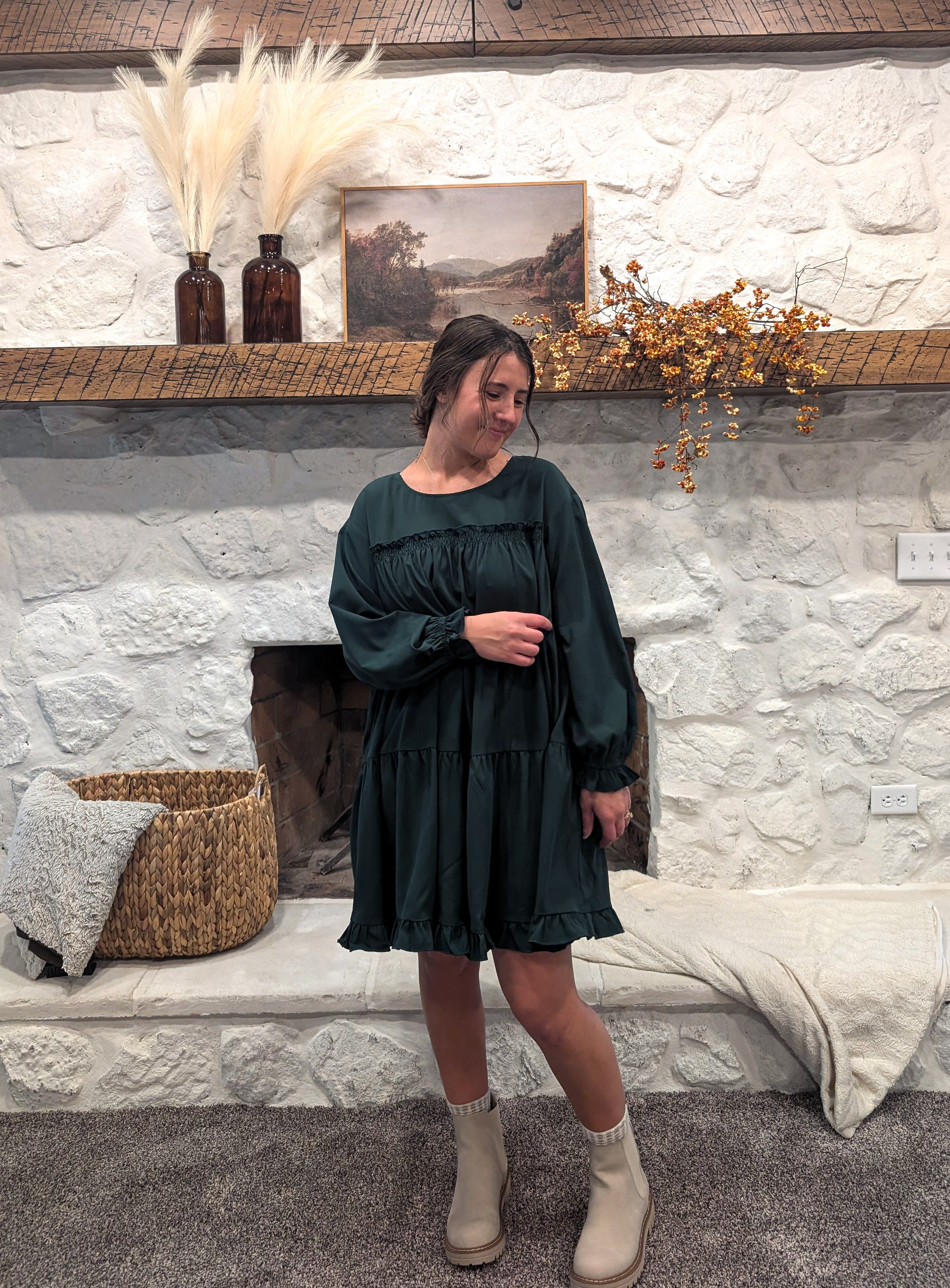 'Crystal' Mini Dress in Emerald Green