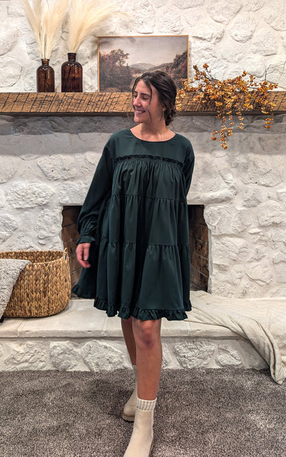 'Crystal' Mini Dress in Emerald Green Final Sale