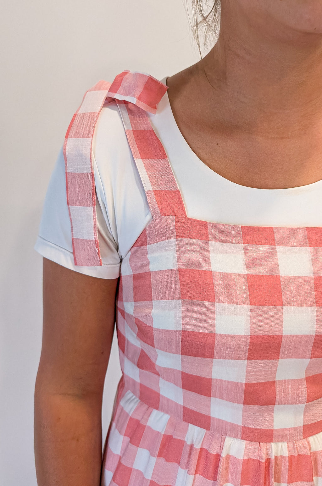 'Kari' Gingham Print Jumper in Pink