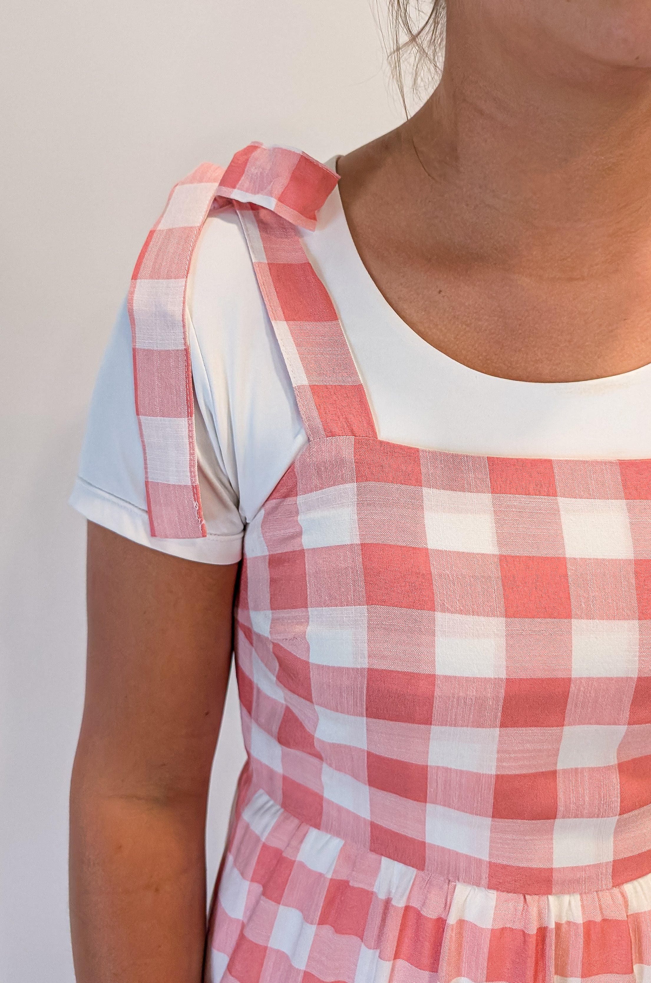 'Kari' Gingham Print Jumper in Pink
