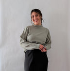 'Alex' Mock Neck Top in Soft Sage